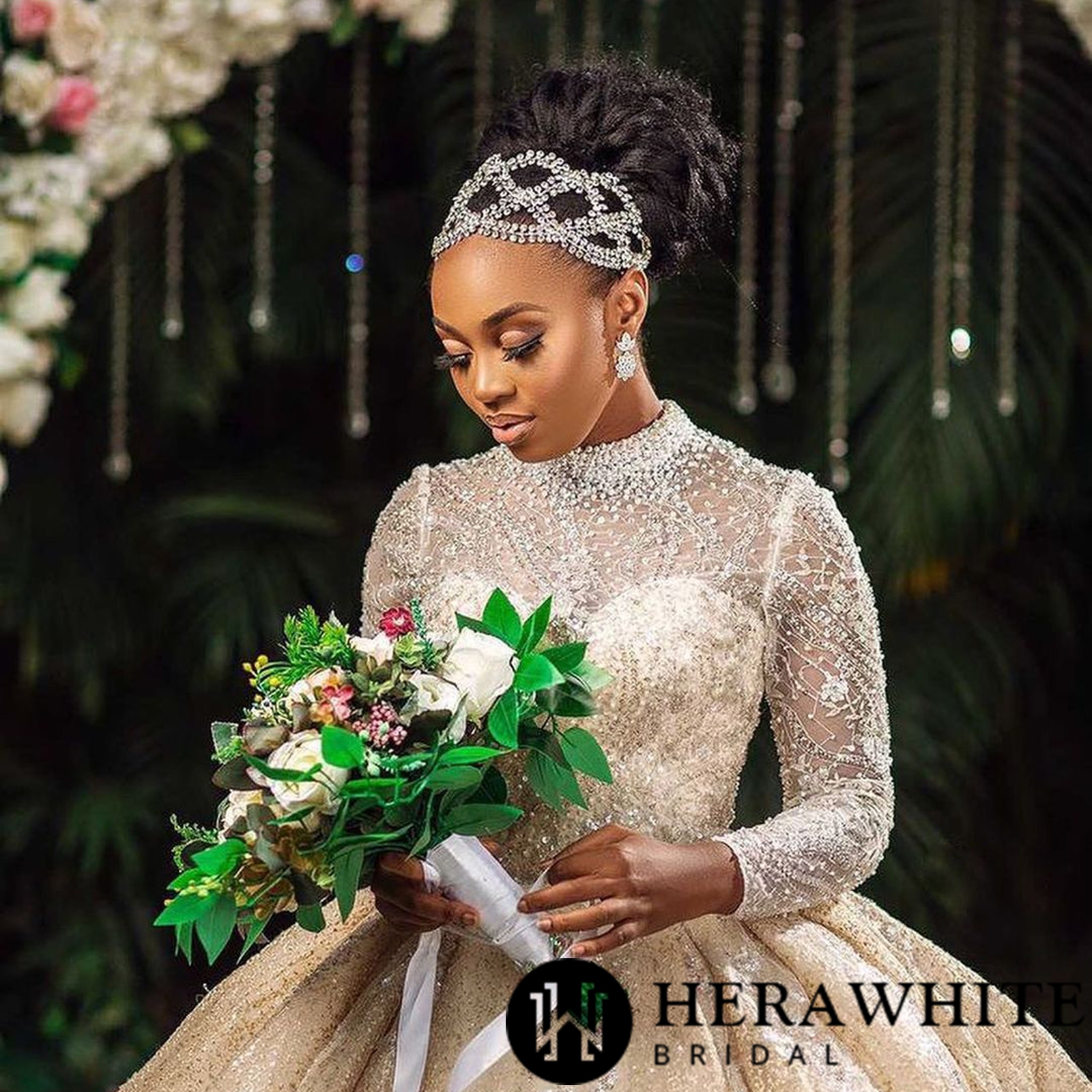 Vintage Silver Alloy Rhinestones Bridal Hair Headpieces