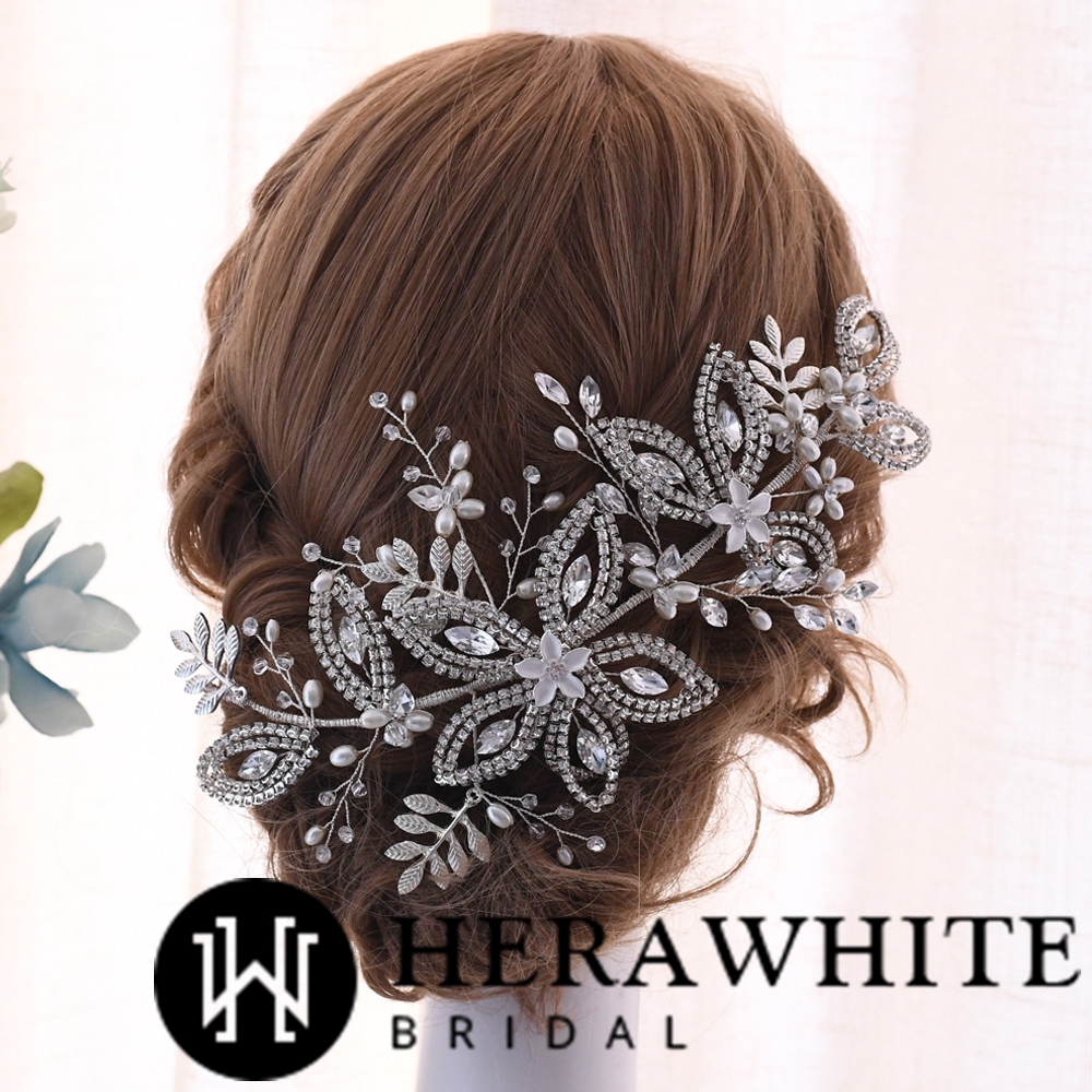 Alloy Leaf Flower Rhinestones Headpiece