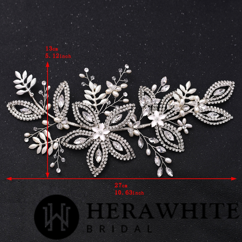 Alloy Leaf Flower Rhinestones Headpiece