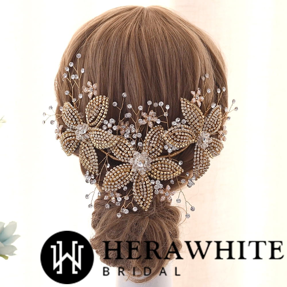 Metallic Alloy Flower Rhinestones Headpiece