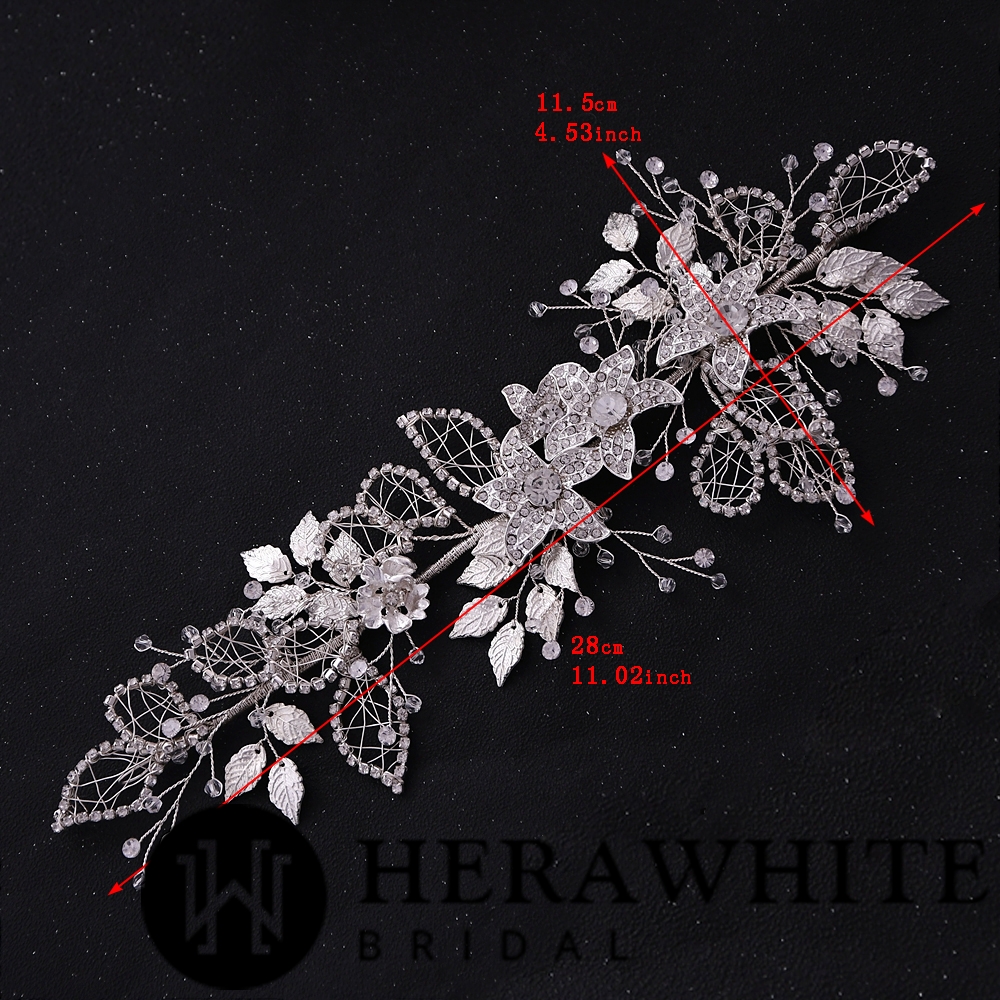 Luxury Gold Leaf Crystals Bridal Headpiece