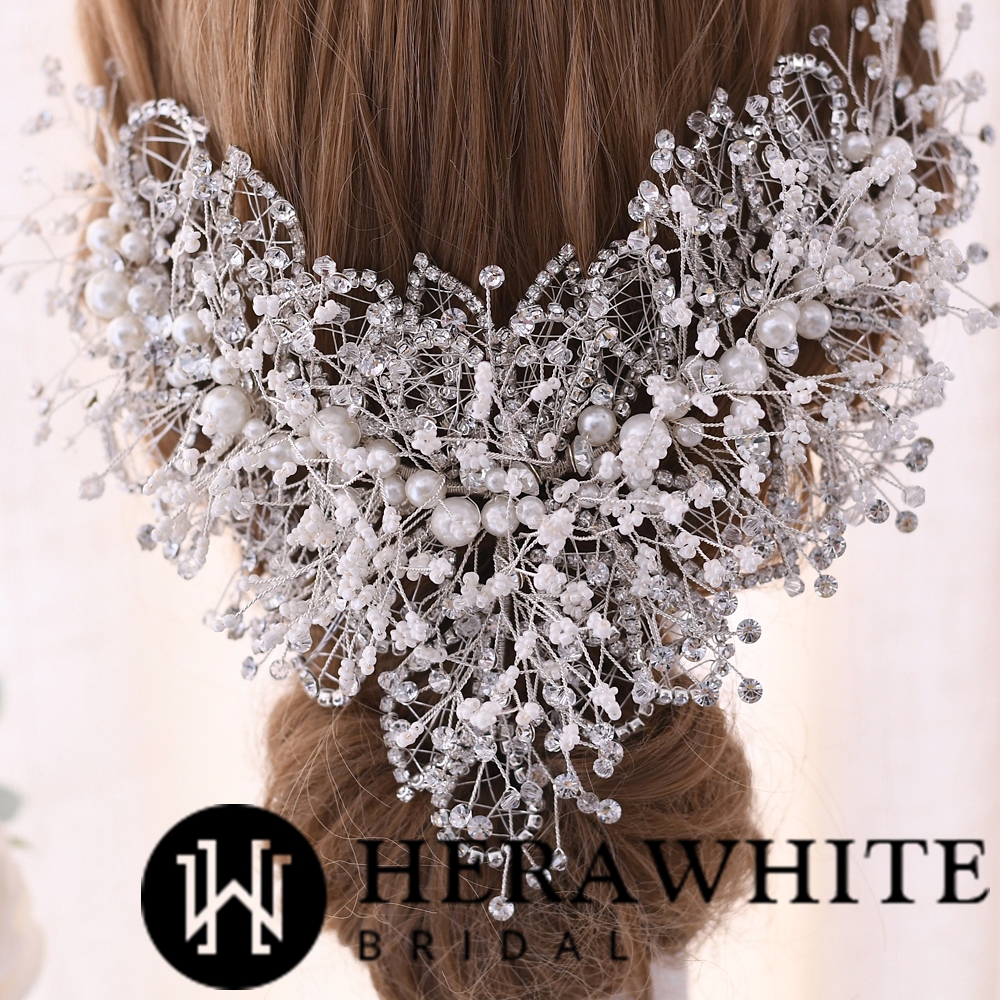 Pretty Rhinestones Pearls Bead Branch Headpieces