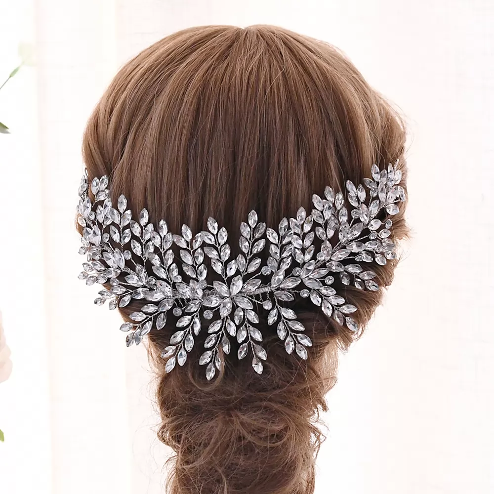 Delicate Rhinestones Silver Bridal Headpiece