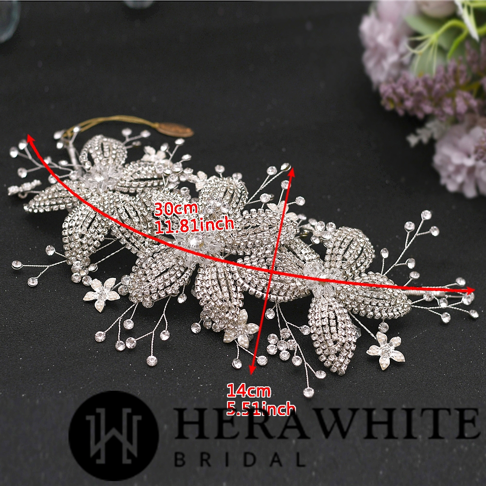 Metallic Alloy Flower Rhinestones Headpiece