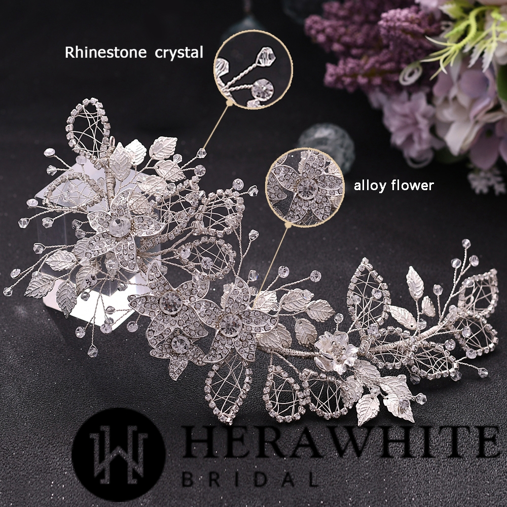 Luxury Gold Leaf Crystals Bridal Headpiece
