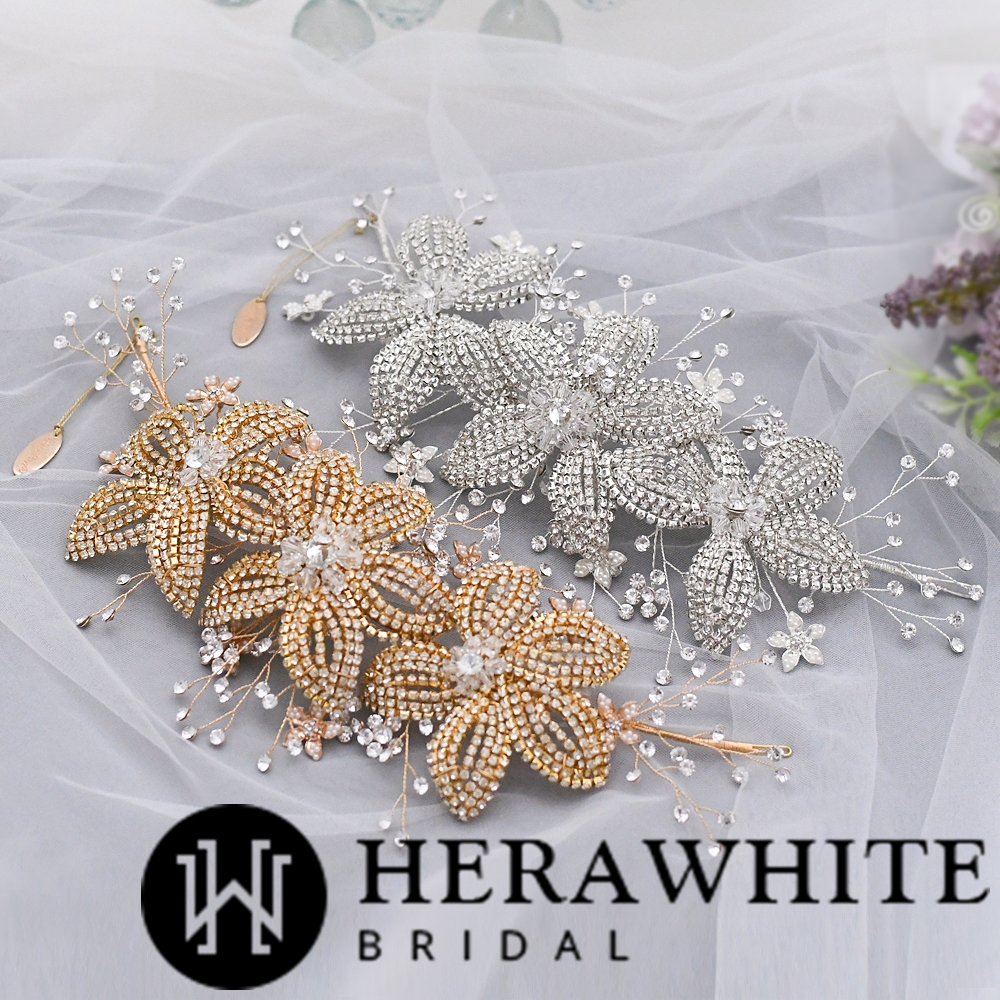 Metallic Alloy Flower Rhinestones Headpiece