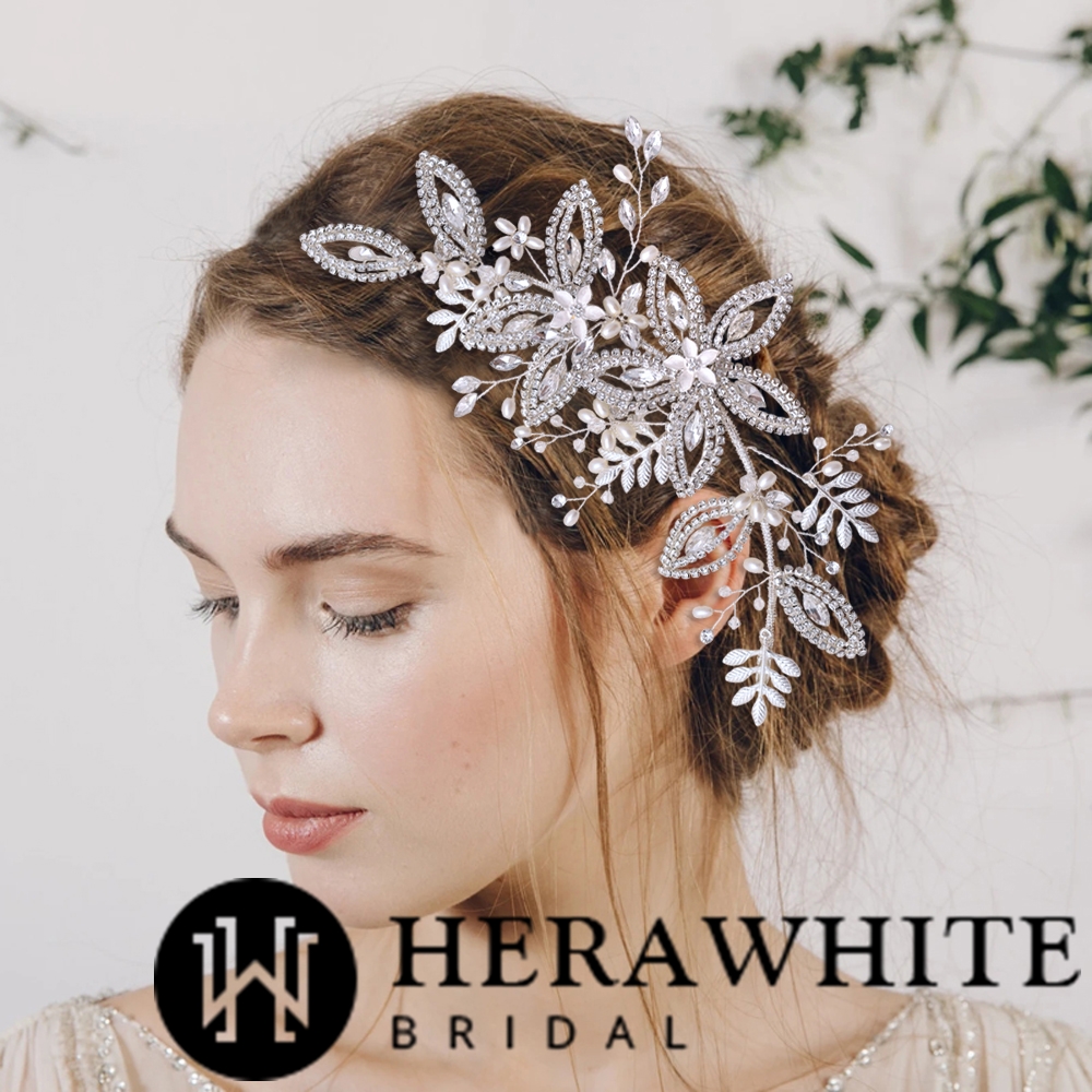 Alloy Leaf Flower Rhinestones Headpiece