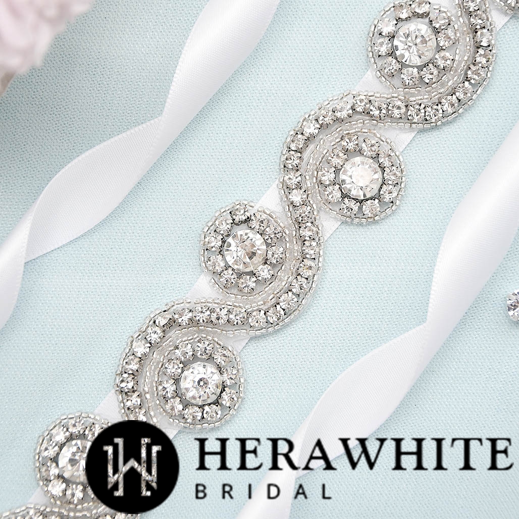 Shiny Crystal Axial Symmetrical Bridal Sash