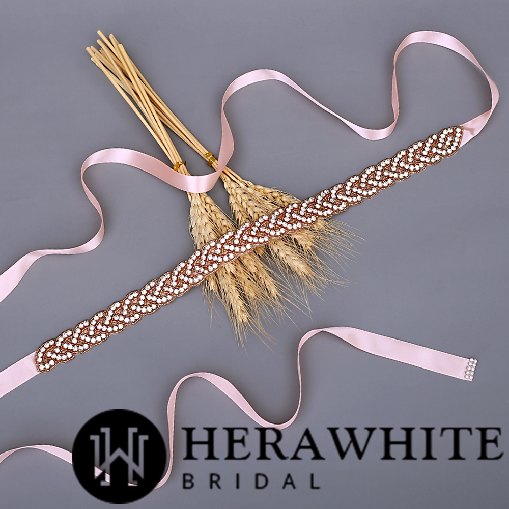 Wholesale Sparkling Crystals Linear Bridal Sash