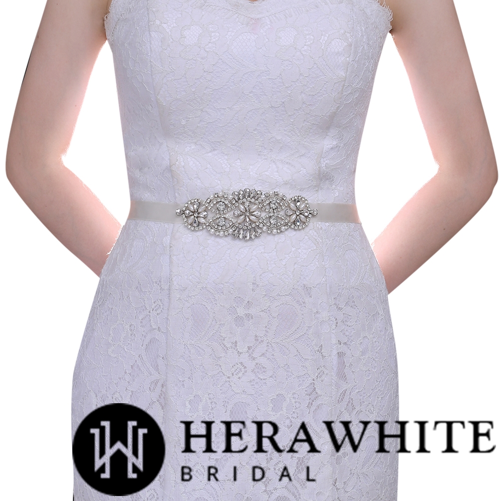 High-quality Crystals Pearls Wedding Sash