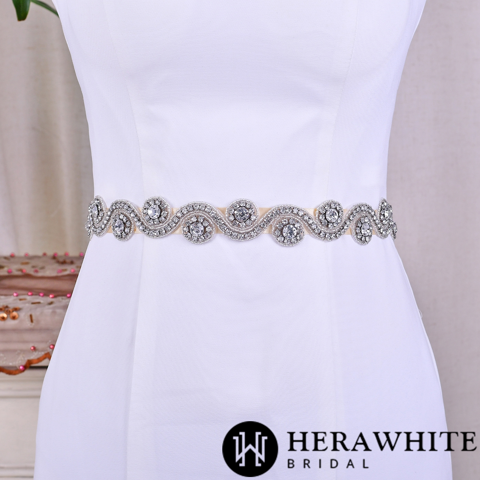 Shiny Crystal Axial Symmetrical Bridal Sash