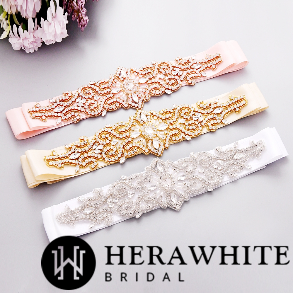 Glamorous Crystals Beaded Wedding Belt