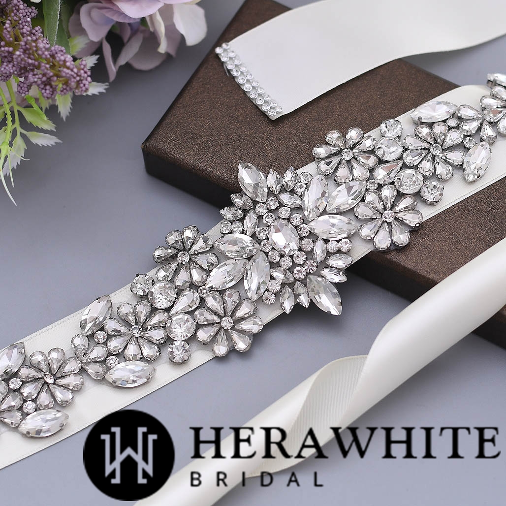 Wholesale Sparkly Crystals Satin Bridal Sash