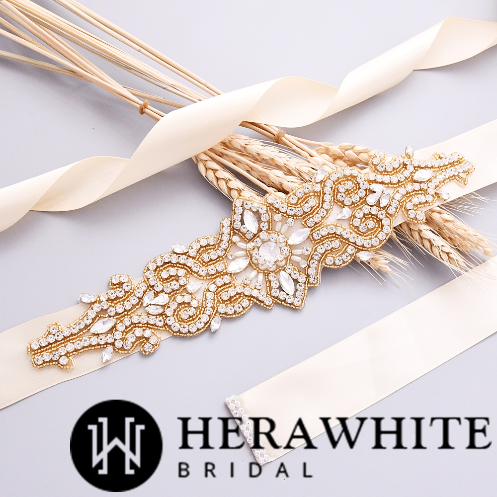 Glamorous Crystals Beaded Wedding Belt