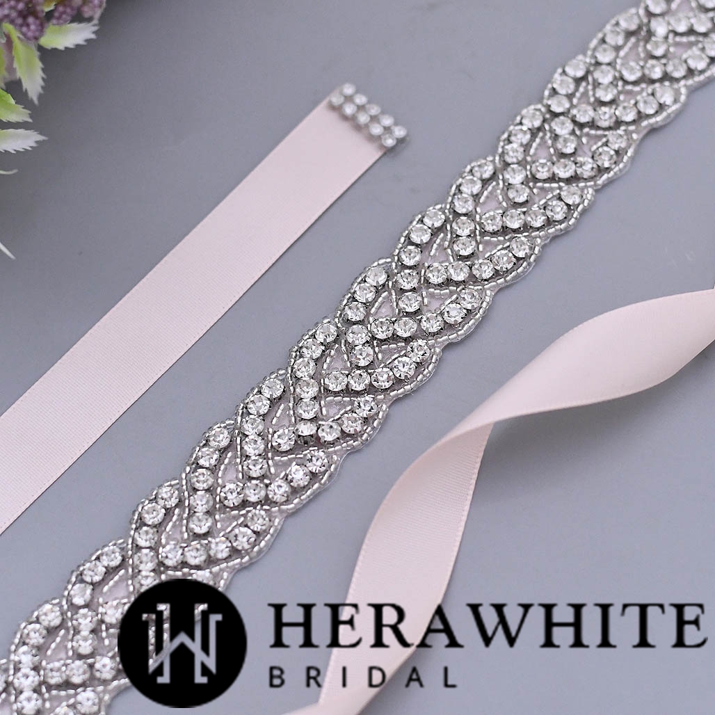 Wholesale Sparkling Crystals Linear Bridal Sash