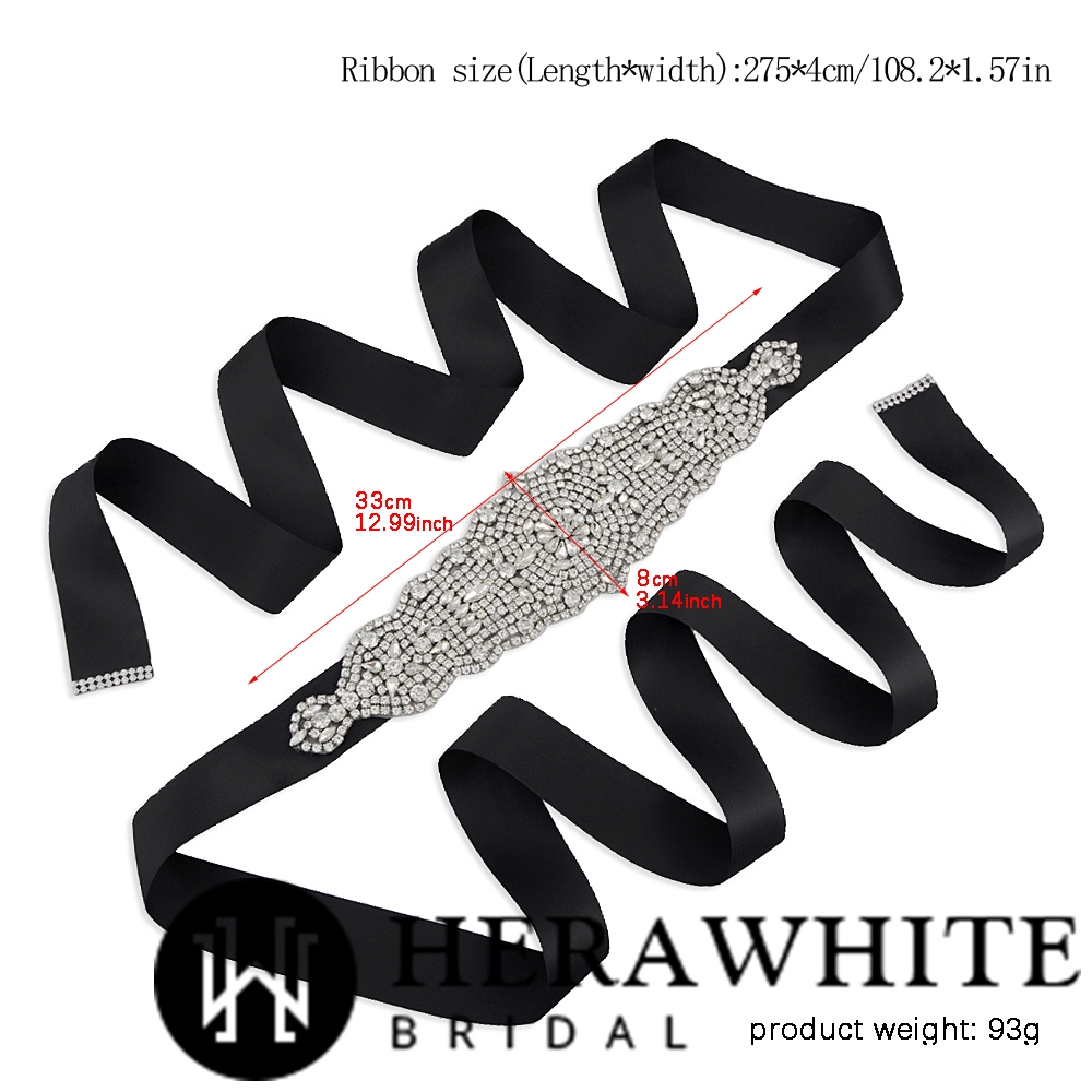 Shiny Rhinestones Satin Bridal Sash