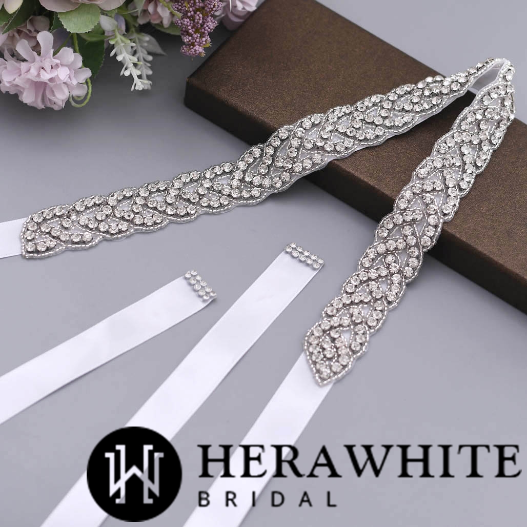 Wholesale Sparkling Crystals Linear Bridal Sash