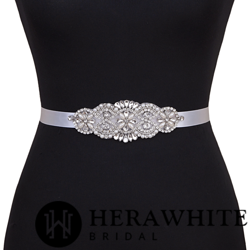 High-quality Crystals Pearls Wedding Sash