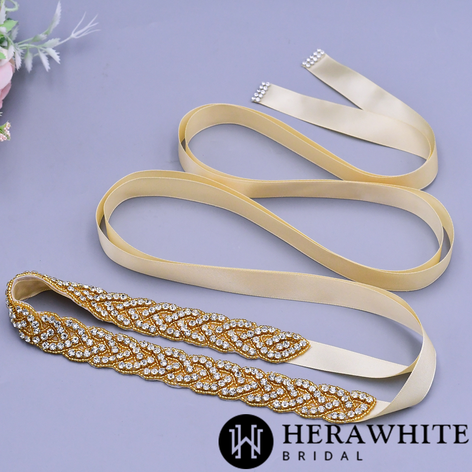 Wholesale Sparkling Crystals Linear Bridal Sash