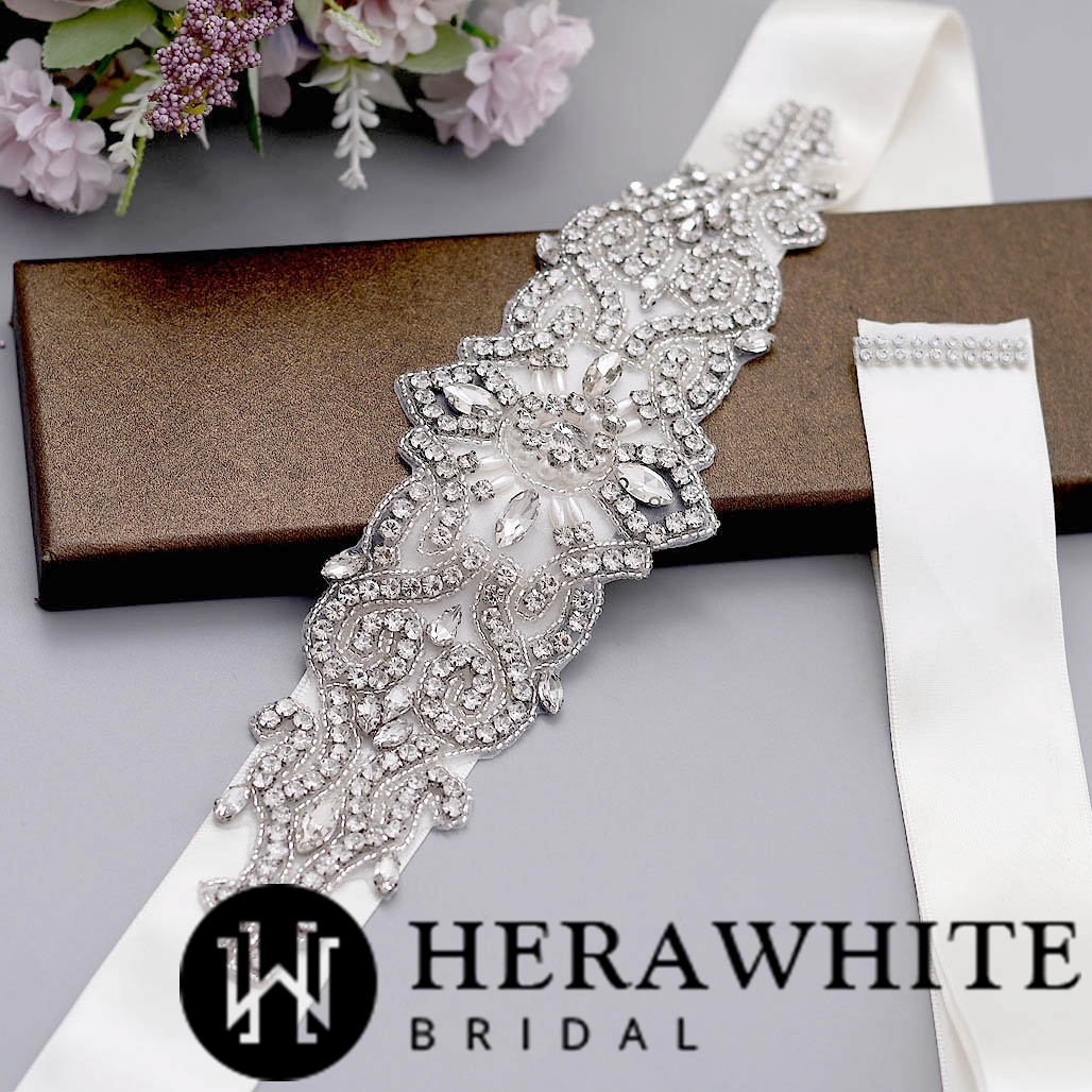 Glamorous Crystals Beaded Wedding Belt