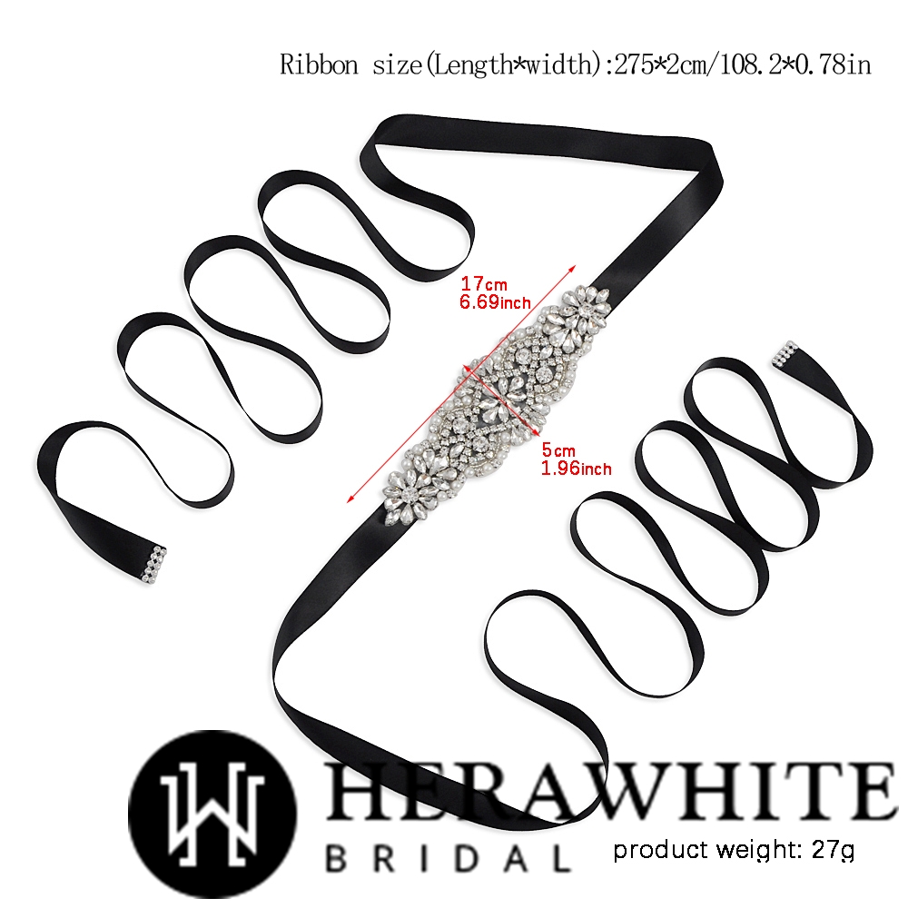 Glittering Rhinestones Pearl Bridal Sash
