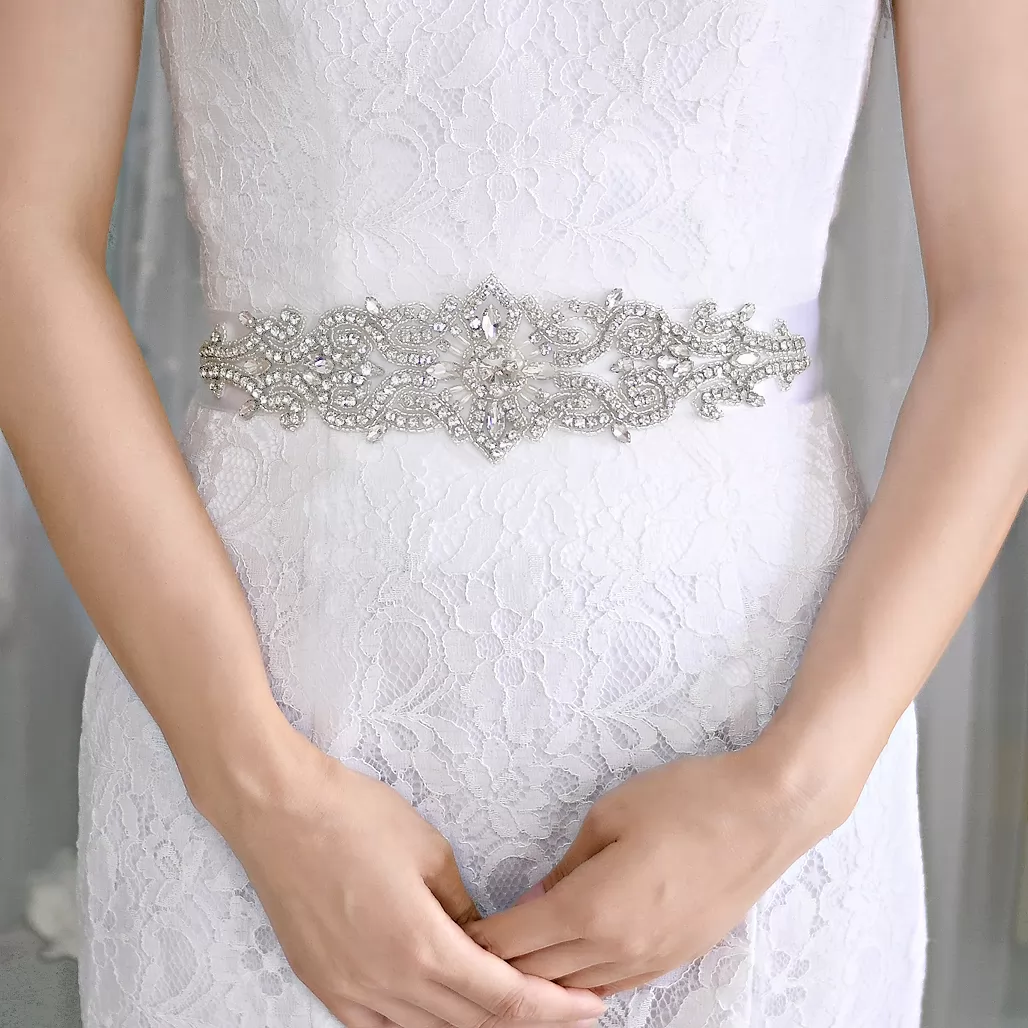 Glamorous Crystals Beaded Wedding Belt