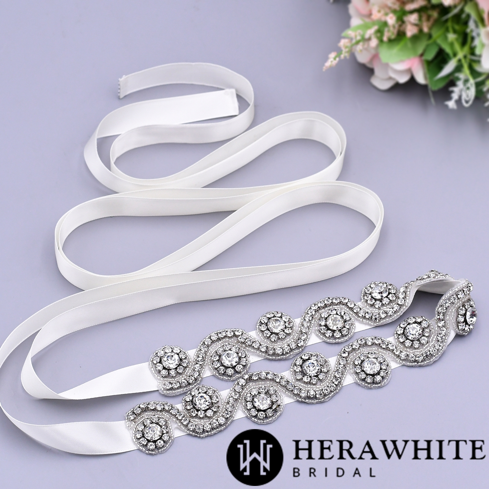 Shiny Crystal Axial Symmetrical Bridal Sash
