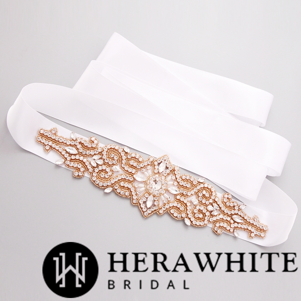Glamorous Crystals Beaded Wedding Belt