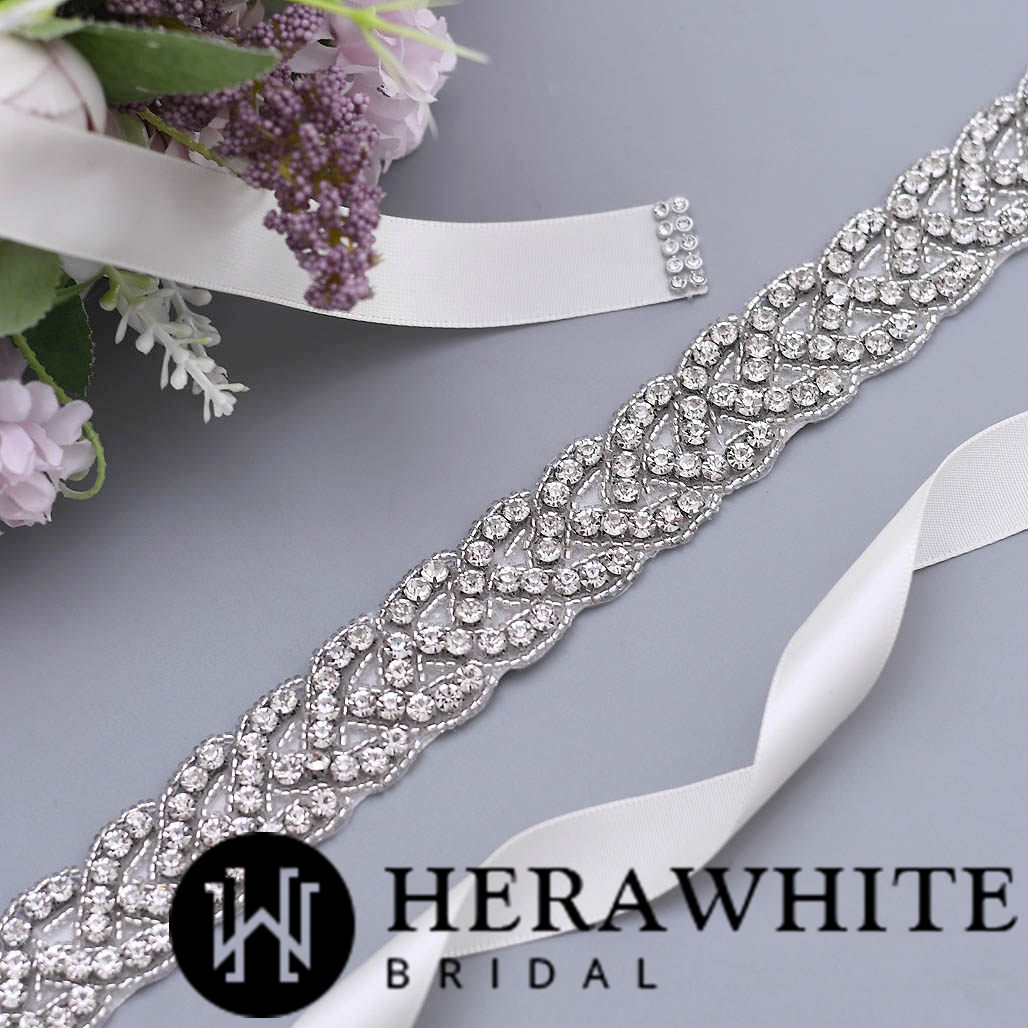 Wholesale Sparkling Crystals Linear Bridal Sash