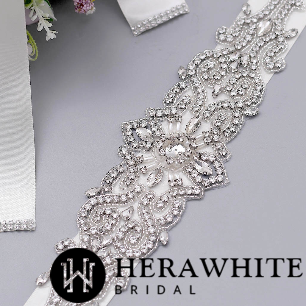Glamorous Crystals Beaded Wedding Belt