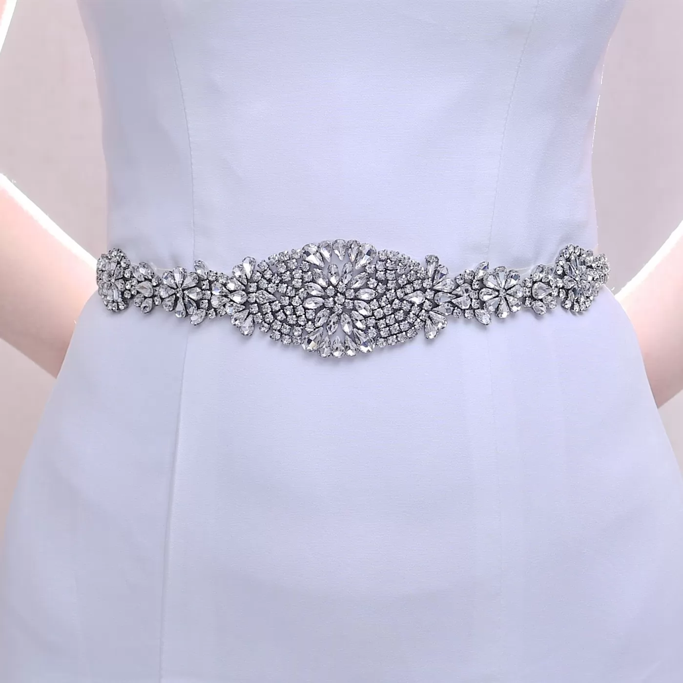 Luxury Rhinestone Crystal Sash Wedding Belt