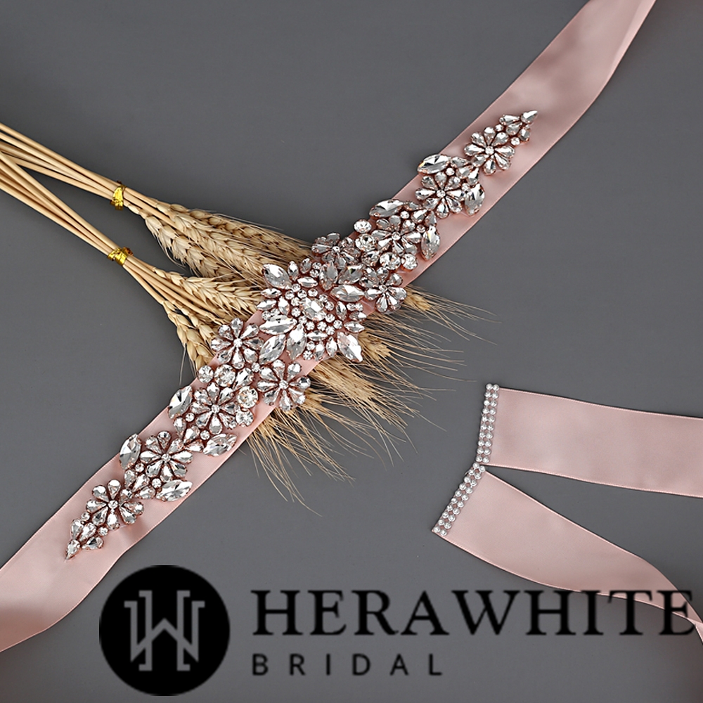 Wholesale Sparkly Crystals Satin Bridal Sash