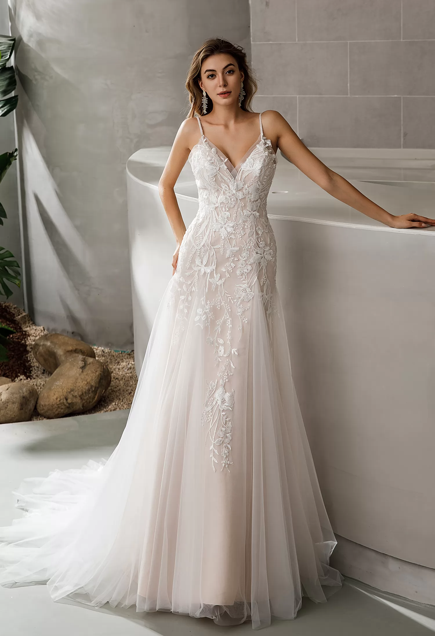 Inspired Lace Wedding Dress With Flattering Silhouette