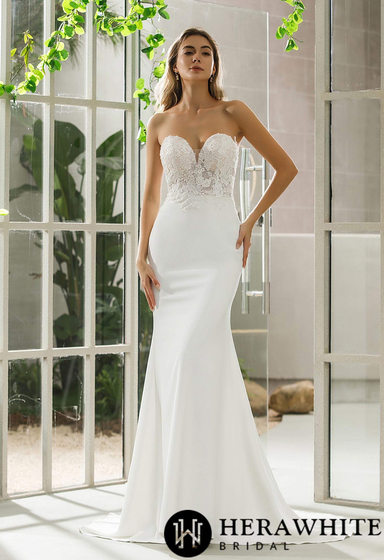 Sheath Crepe Off The Shoulder Wedding Dress
