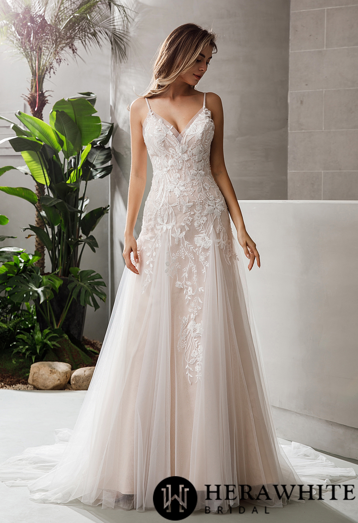 Inspired Lace Flattering Silhouette Wedding Dress