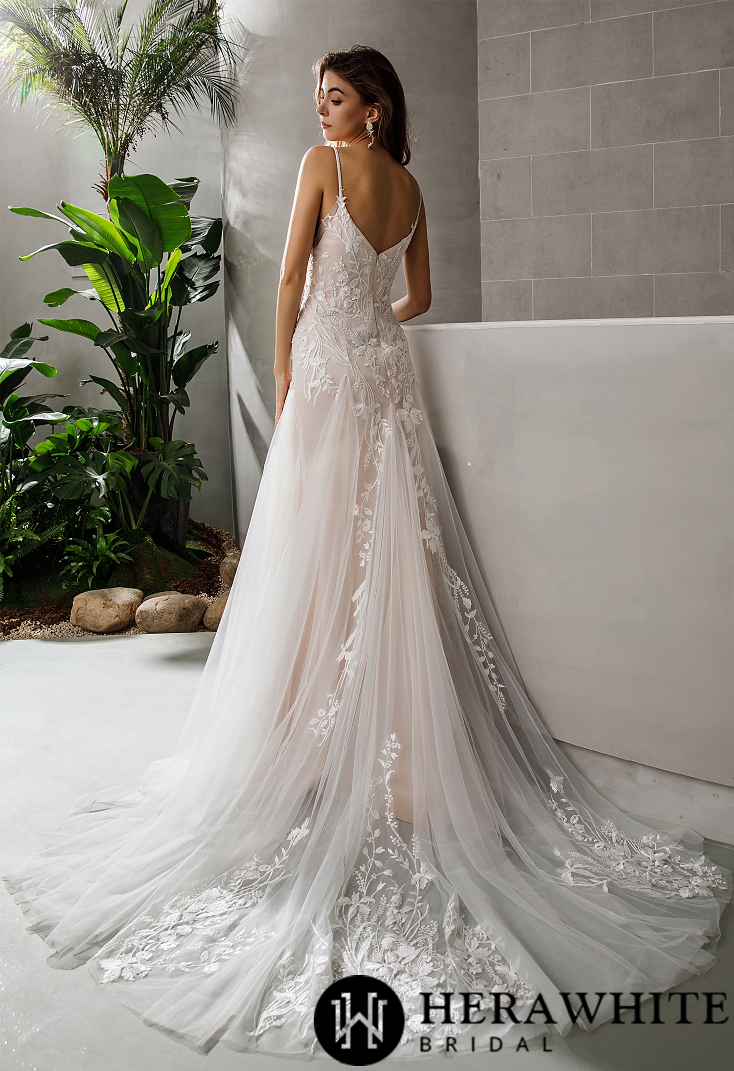 Inspired Lace Flattering Silhouette Wedding Dress