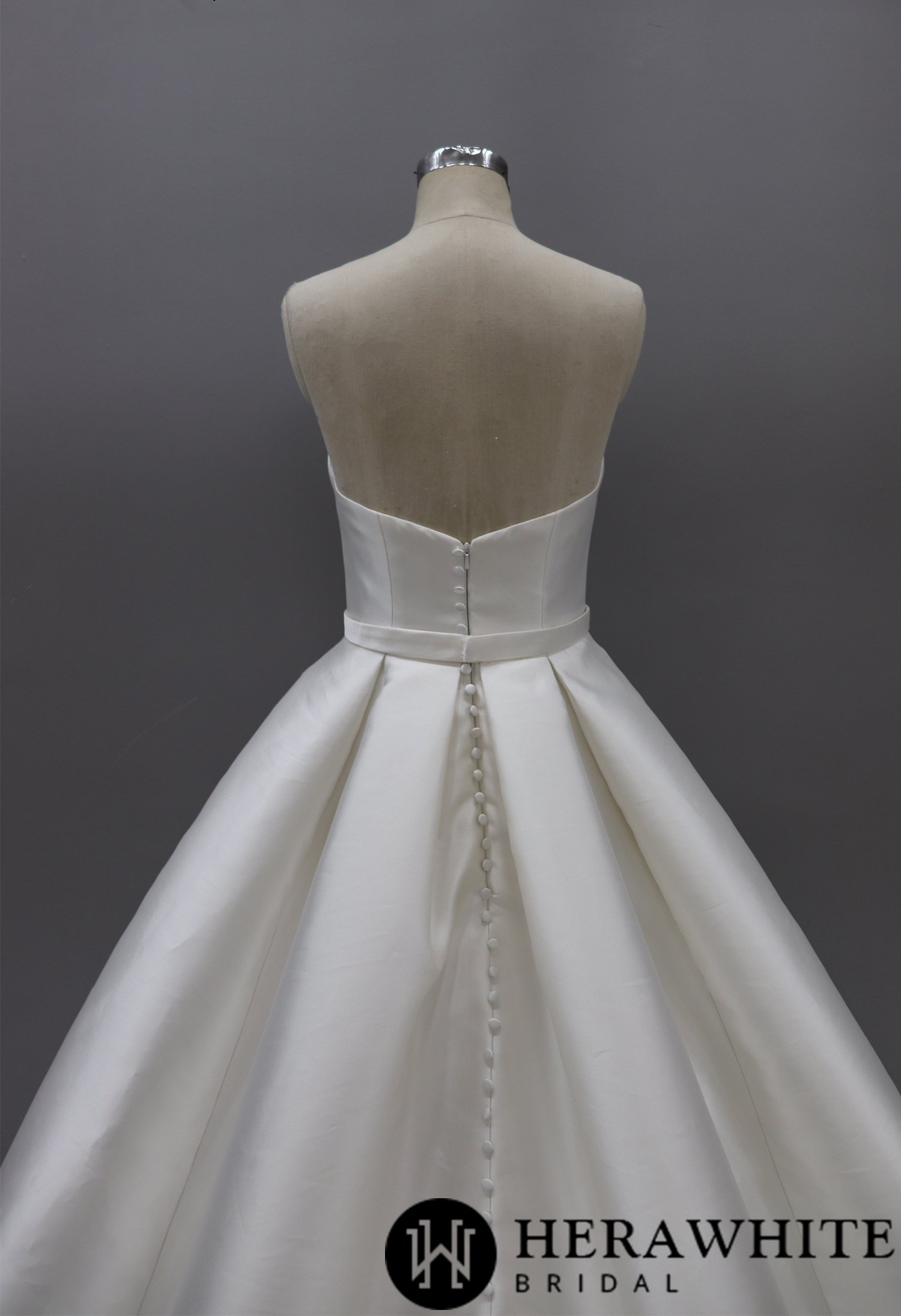 Modern Strapless Mikado Ballgown With Illusion Plunge