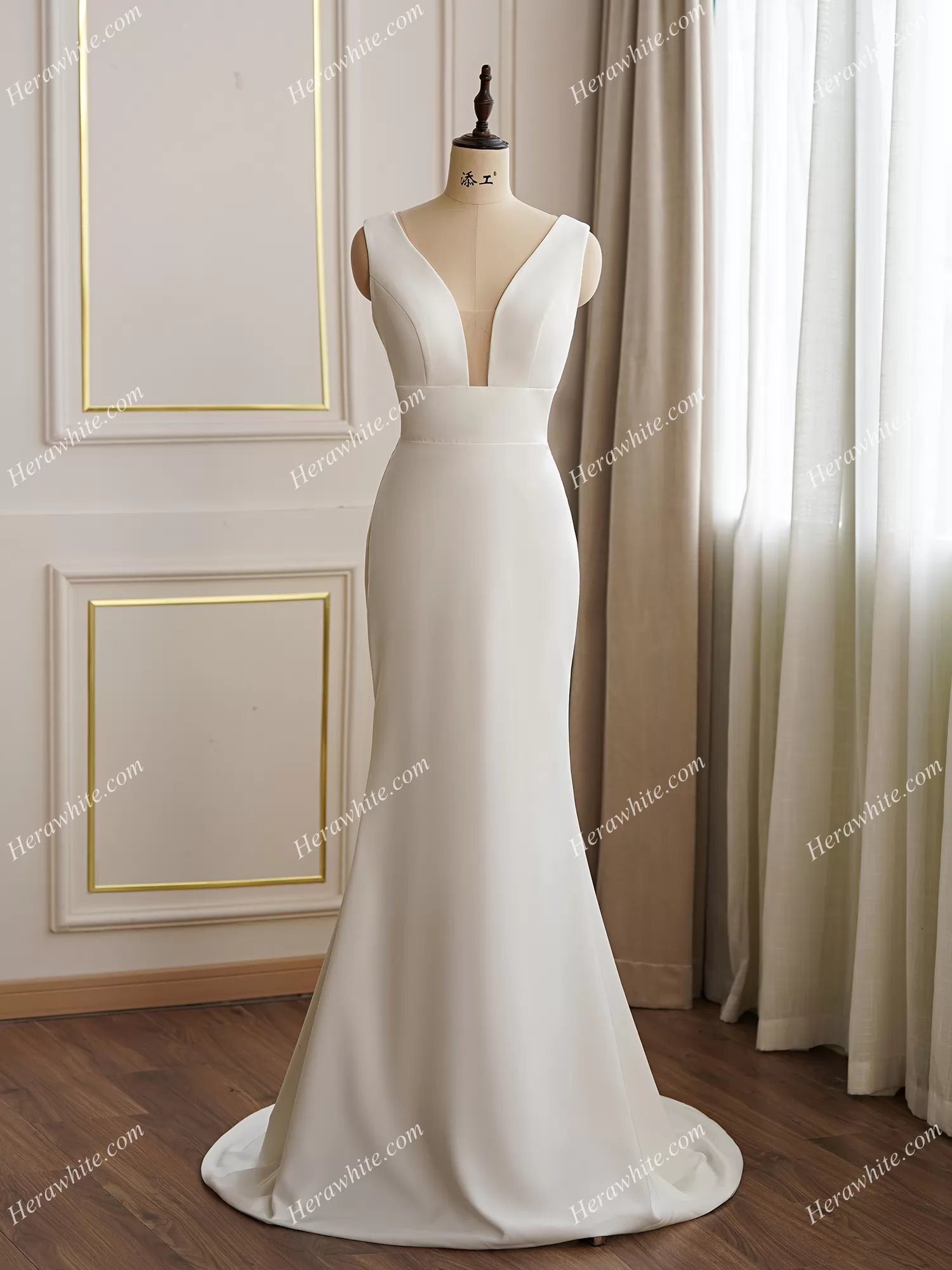 SWEETQT New Korean Bright Wedding Dress Wedding Dresses White