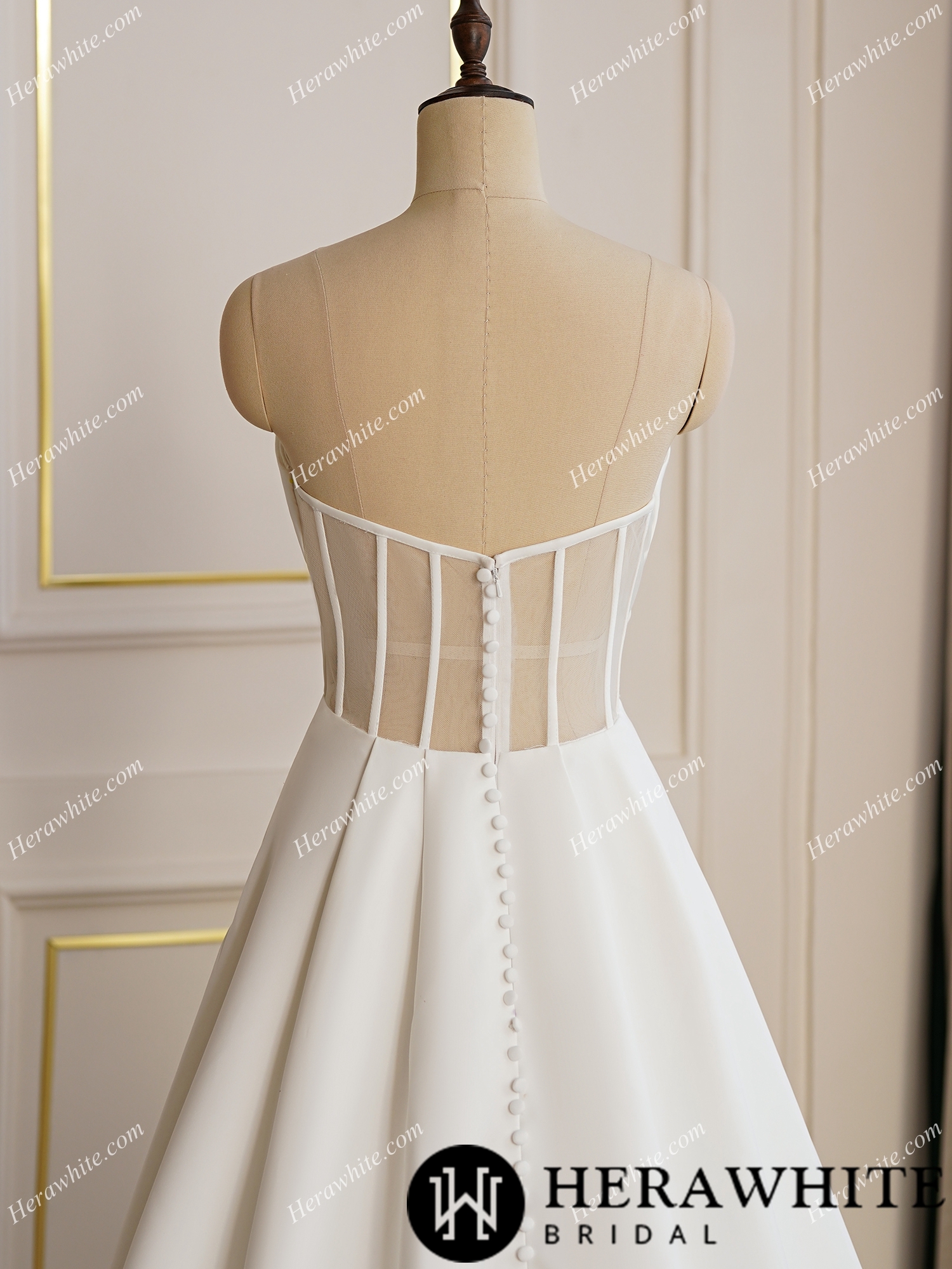 Modern Satin A-line Wedding Dress with Split