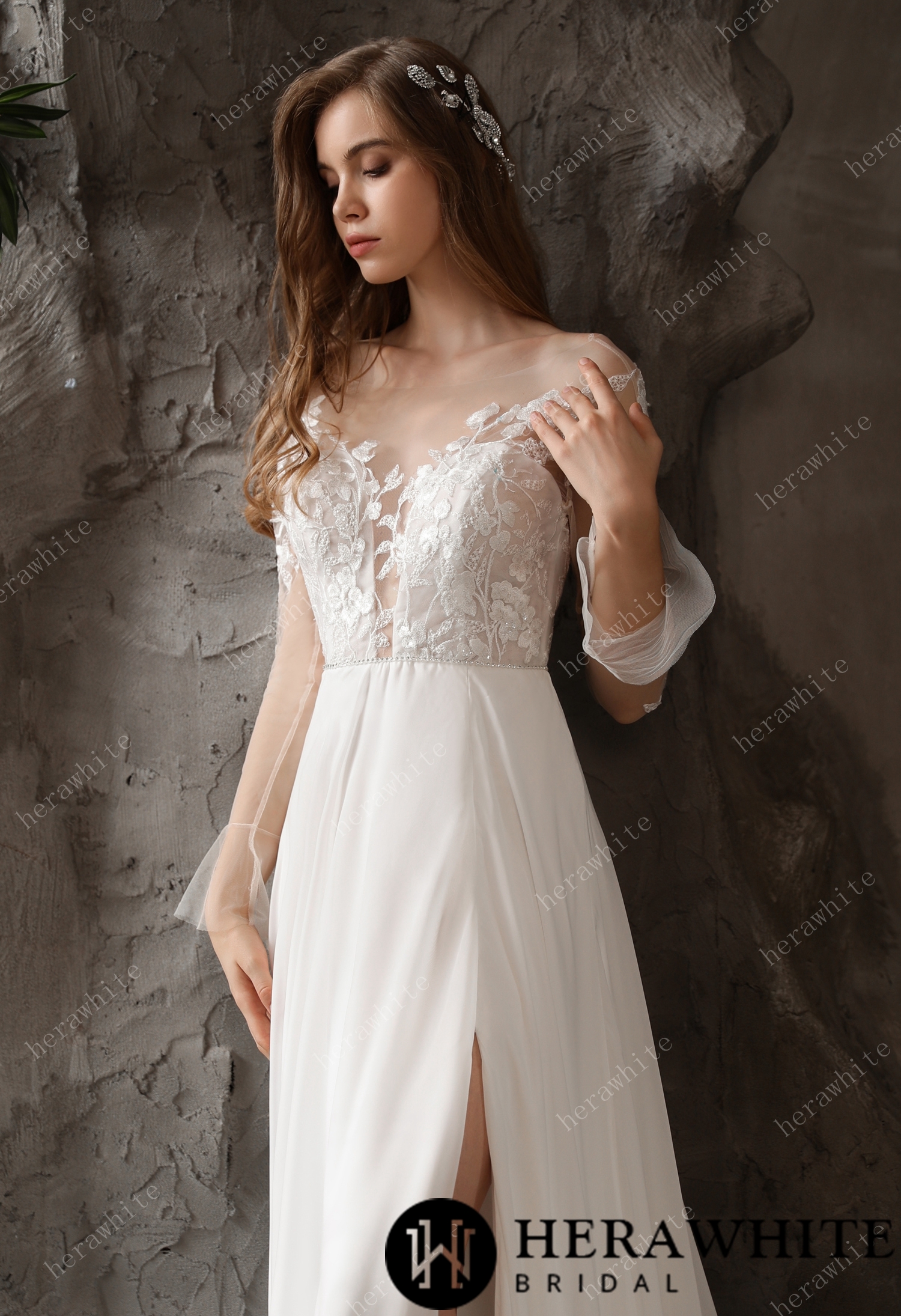 princess polly baby blue dress Illusion Lace Wedding Dresses