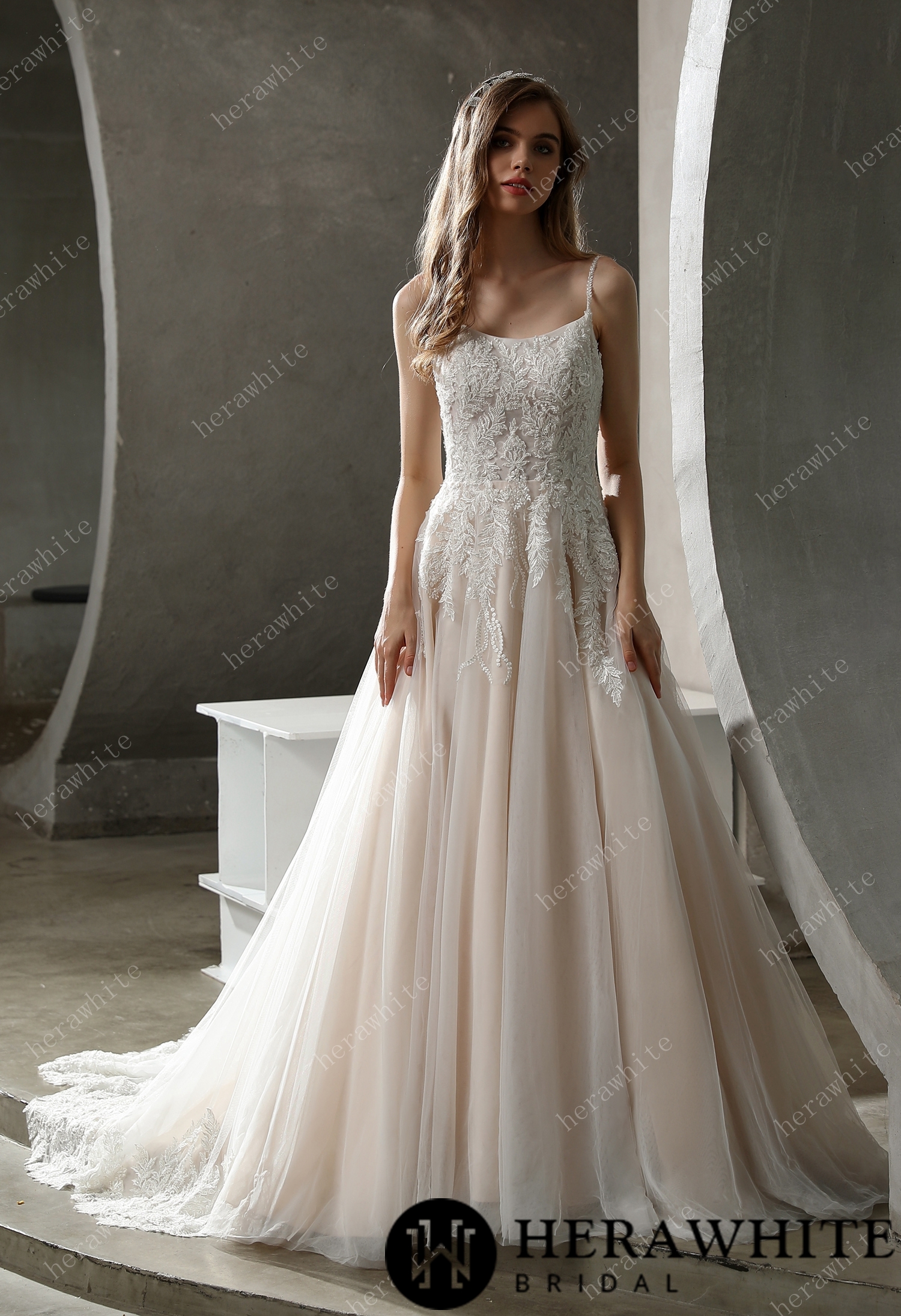 Two Pieces 3/4 Sleeves Wedding Dress, Wedding Gown MW819 | Musebridals