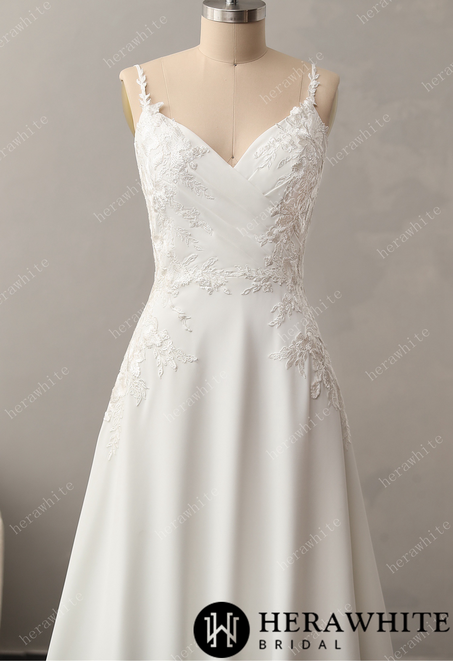 Lace A-Line Wedding Dress with Spaghetti Straps