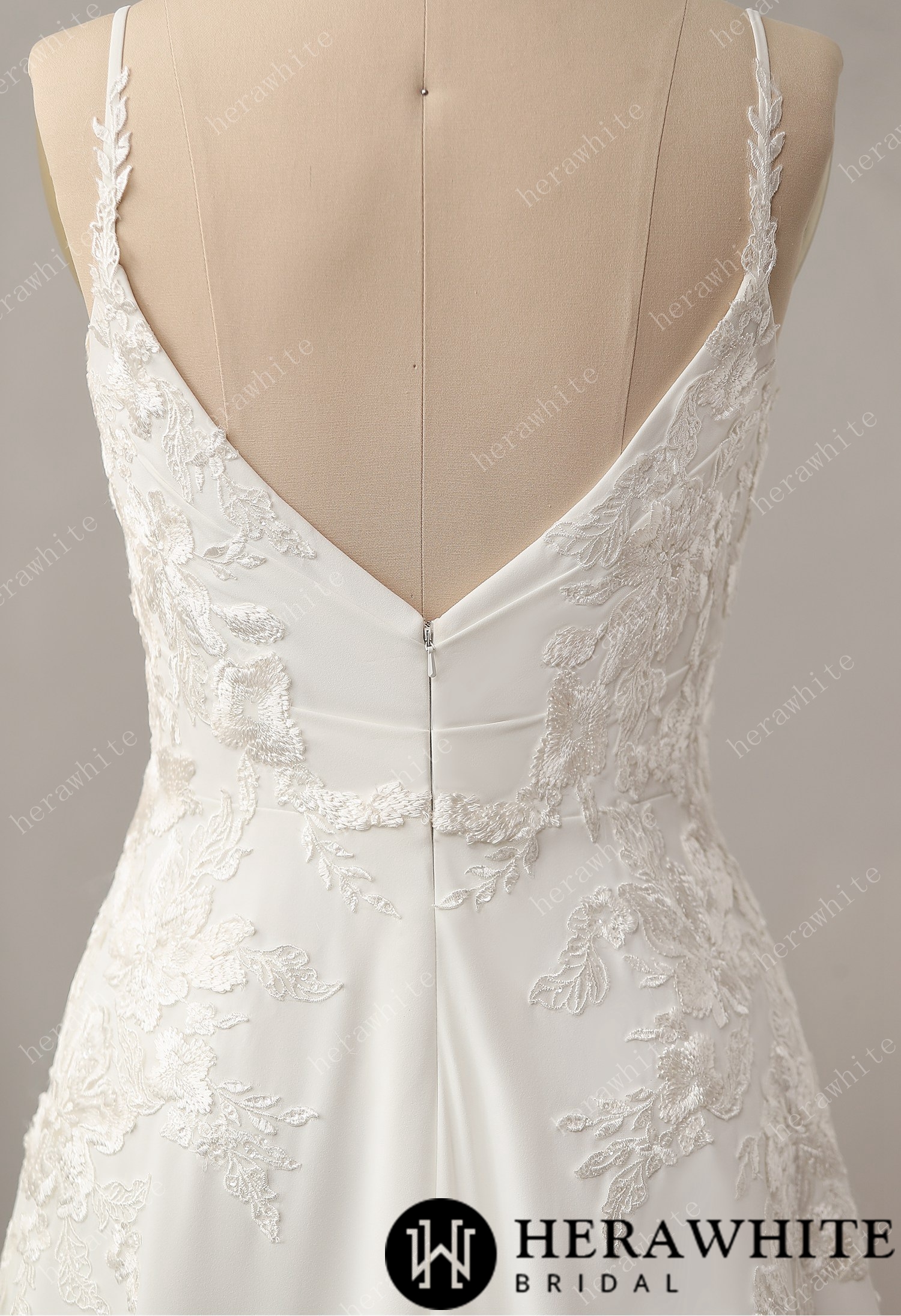 Lace A-Line Wedding Dress with Spaghetti Straps