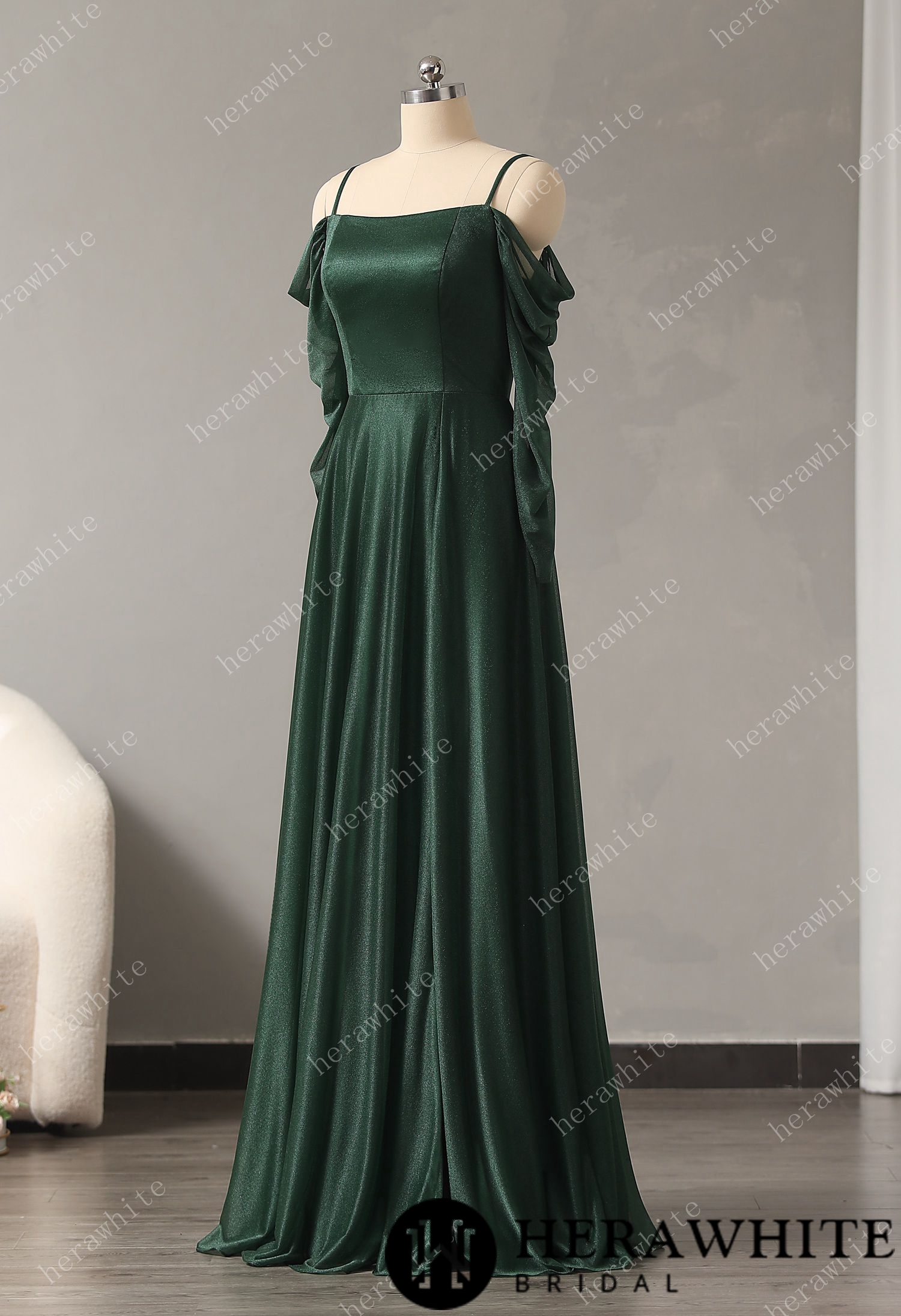Classic Thin Shoulder Straps Soft Bridesmaid Dress