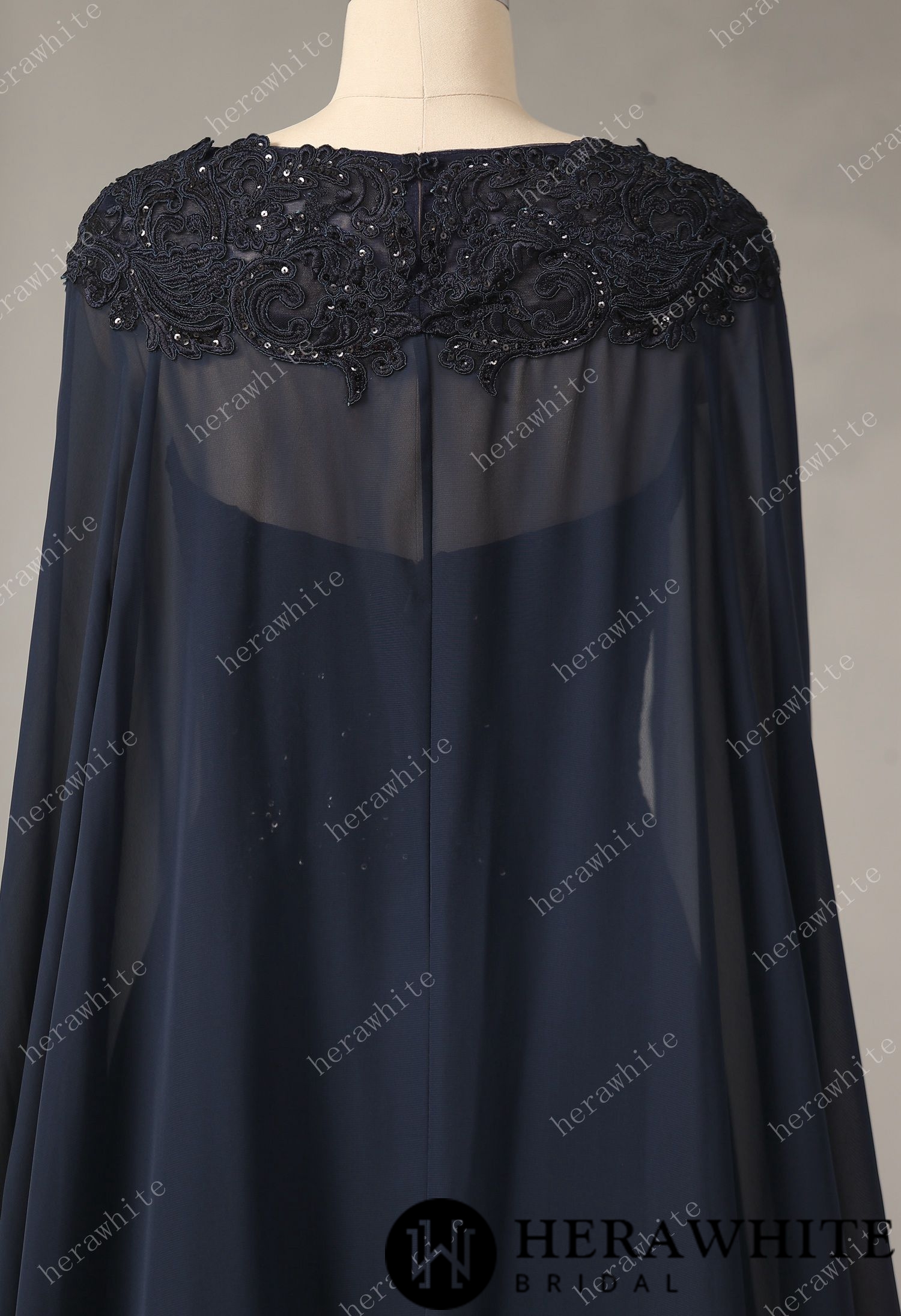 Chiffon Strapless Bridesmaid Dress with Detachable Cape