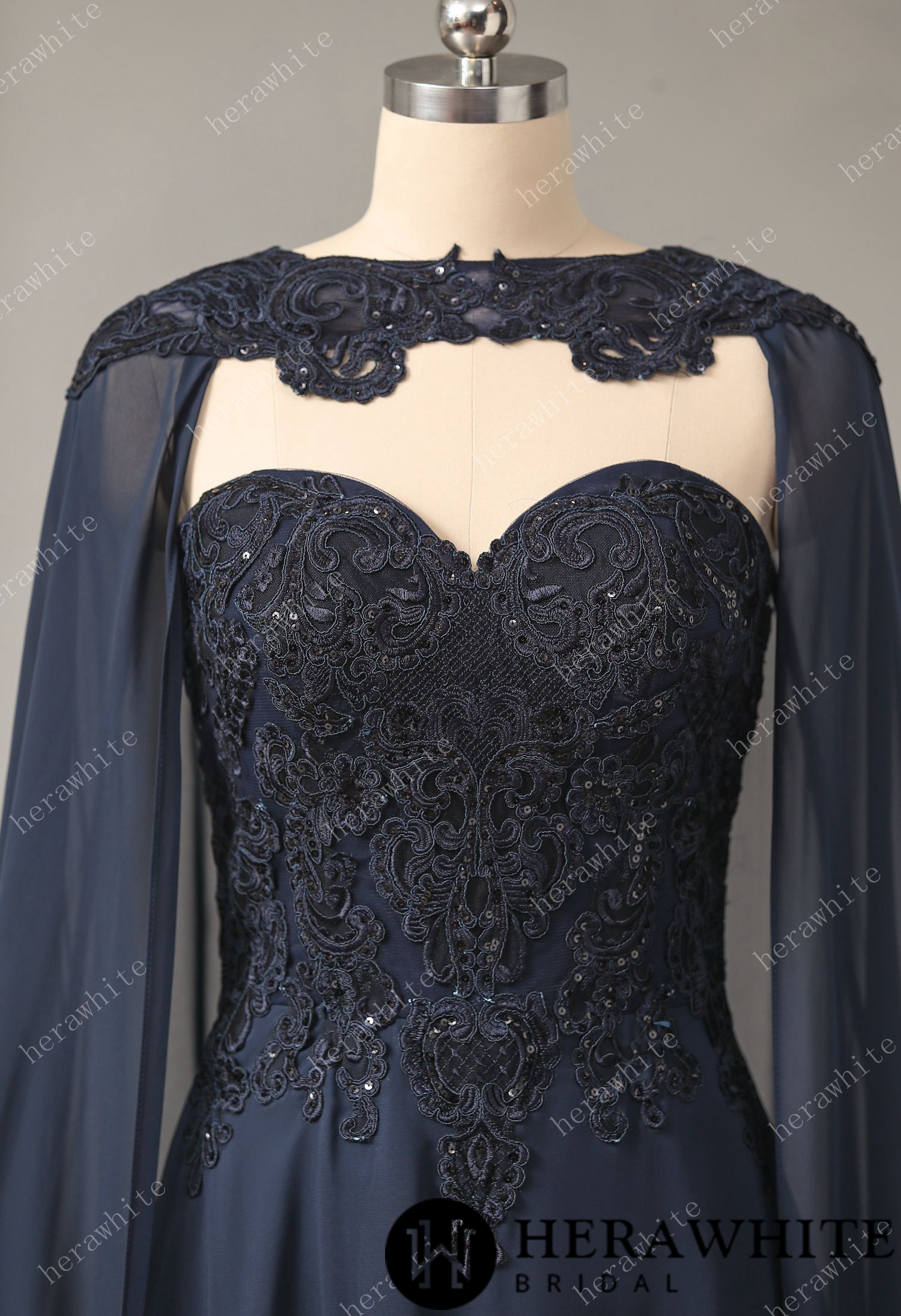 Chiffon Strapless Bridesmaid Dress with Detachable Cape