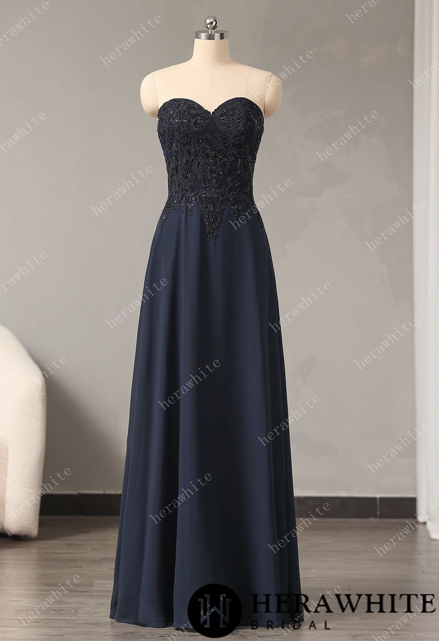 Chiffon Strapless Bridesmaid Dress with Detachable Cape