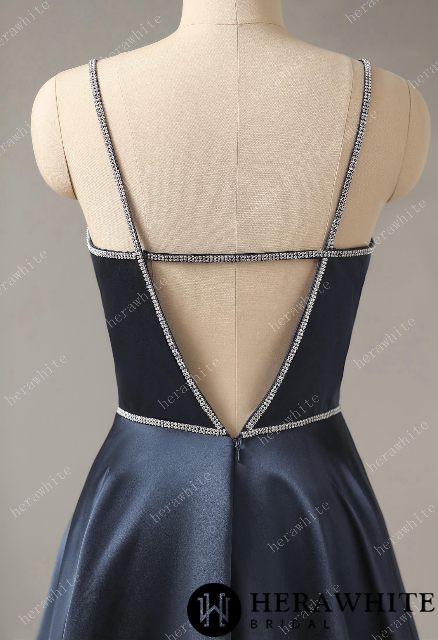 Satin Bridesmaid Dress with Plunging V-Neck