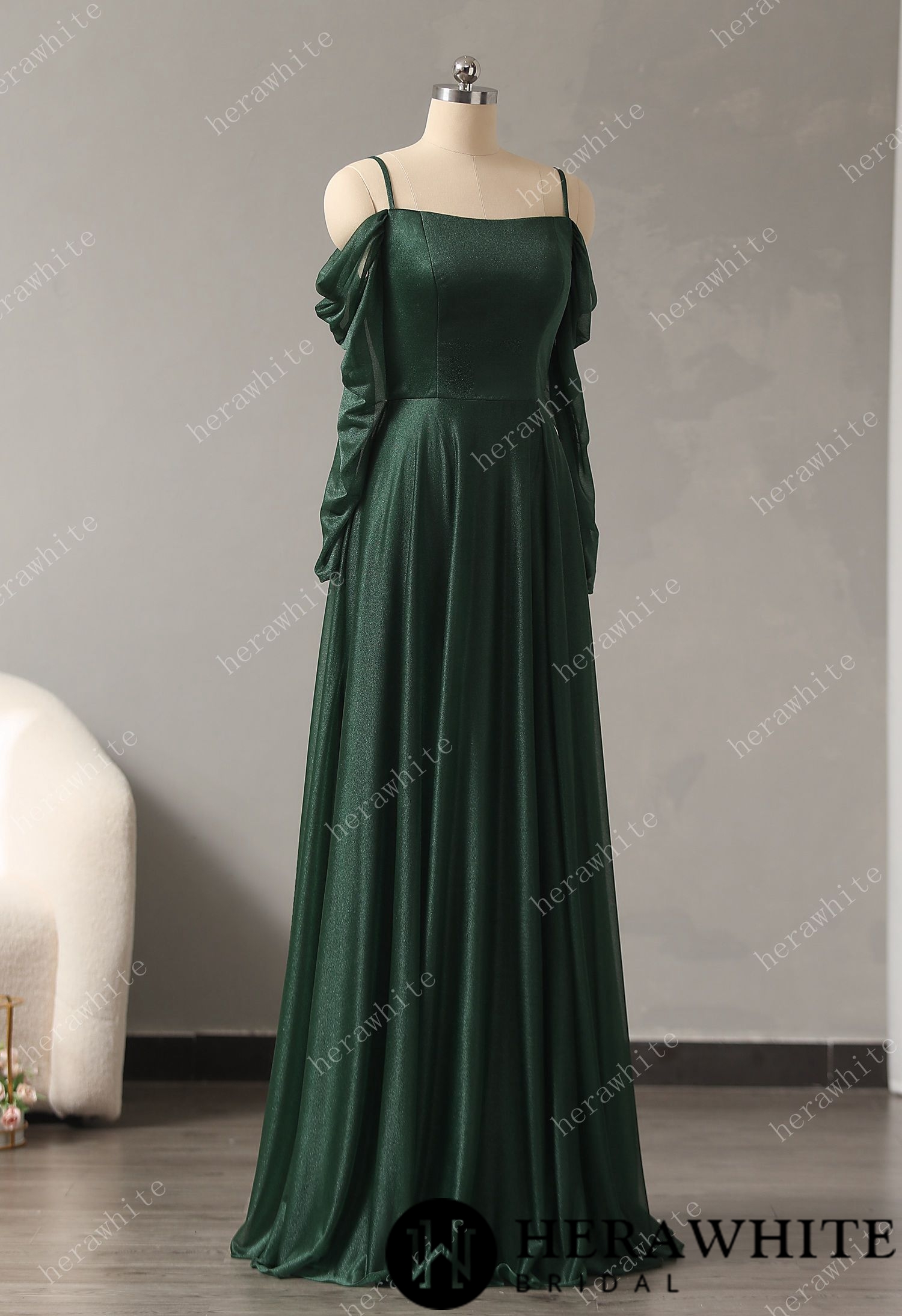 Classic Thin Shoulder Straps Soft Bridesmaid Dress