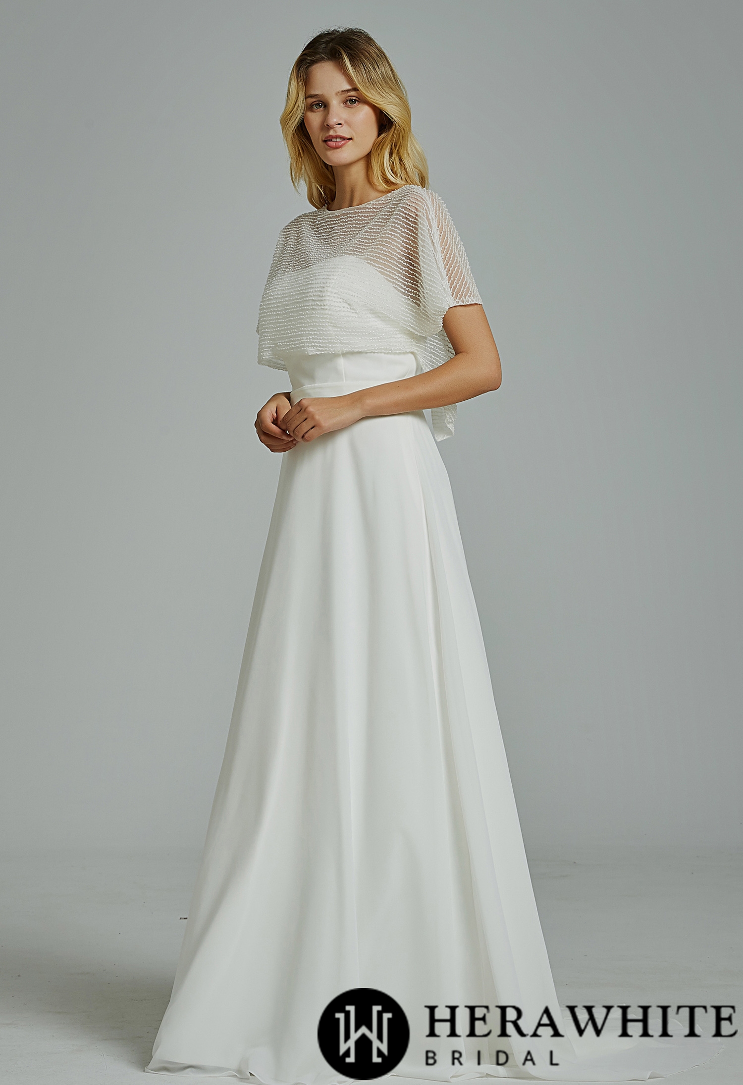 Sample Sale / Chic Strapless A-Line Wedding Dress With Beading Seperate Jacket